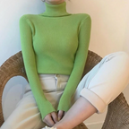Women's Classic Roll Neck Sweater – Turtleneck Winter Knit Sweater