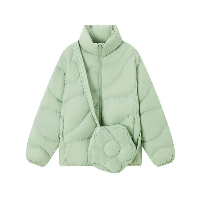 Women's Lightweight Puffer Jacket – Packable Collared Winter Jacket