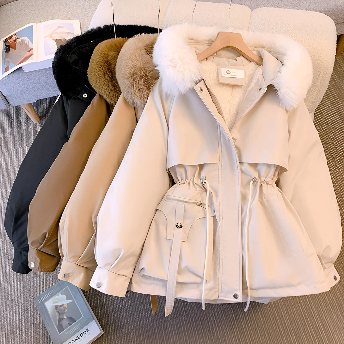 Women's Insulated Longline Coat – Hooded Cold Weather Winter Jacket