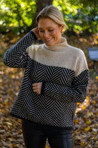 Women's High Neck Winter Sweater – Relaxed Long Sleeve Knit Sweater