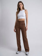Women's Wide Leg Dress Pants – High Waist Tailored Fitted Waist Trousers