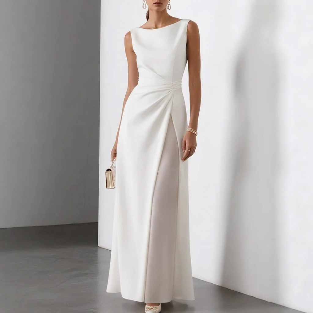 Women's Short Sleeve Wedding Guest Midi Dress – Fitted Formal Occasion Dress