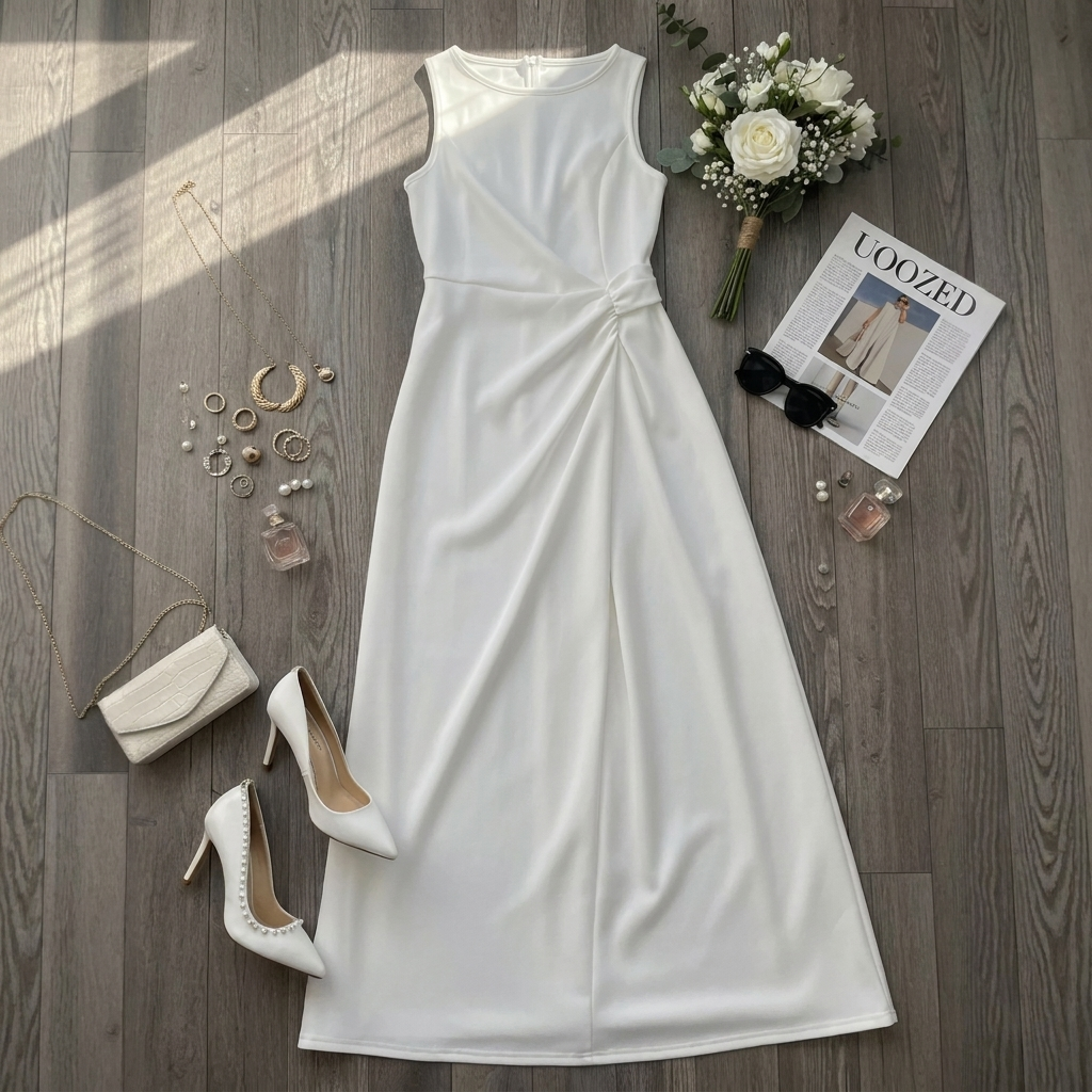 Women's Short Sleeve Wedding Guest Midi Dress – Fitted Formal Occasion Dress