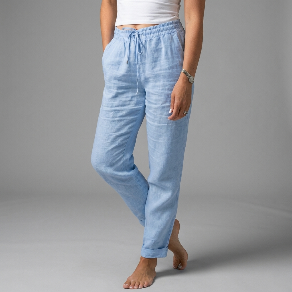 Women's Relaxed Pull-On Pants – High Waist Elastic Waist Casual Trousers
