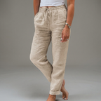 Women's Relaxed Pull-On Pants – High Waist Elastic Waist Casual Trousers