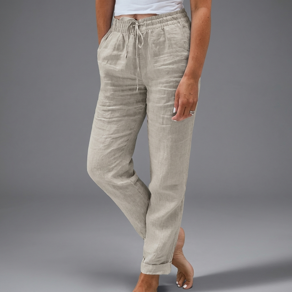 Women's Relaxed Pull-On Pants – High Waist Elastic Waist Casual Trousers