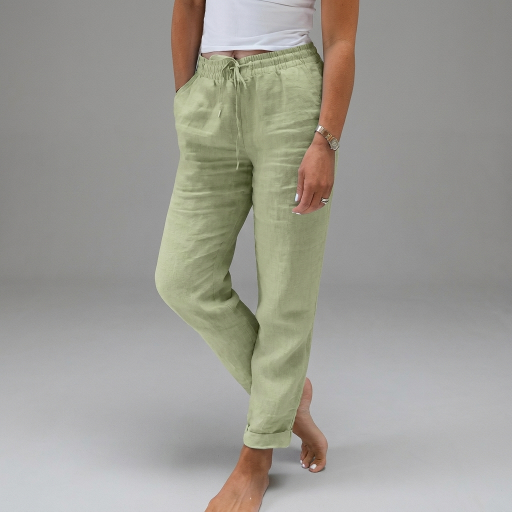 Women's Relaxed Pull-On Pants – High Waist Elastic Waist Casual Trousers