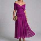 Women's V-Neck Printed Wedding Guest Maxi Dress – Flowy A-Line Formal Dress