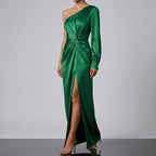 Women's One Shoulder Wedding Guest Dress – Asymmetrical Evening Occasion Dress