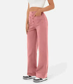 Women's Stretch Tailored Pants – High Waist Straight Leg Everyday Trousers