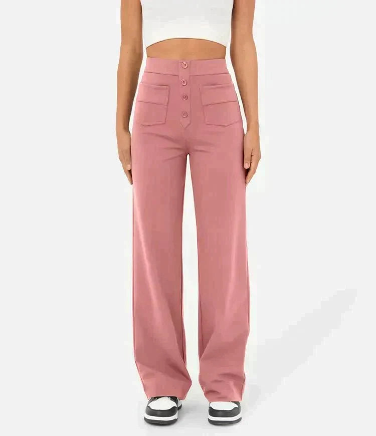 Women's Stretch Pull-On Pants – High Waist Elastic Waist Casual Trousers