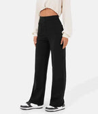 Women's Stretch Tailored Pants – High Waist Straight Leg Everyday Trousers
