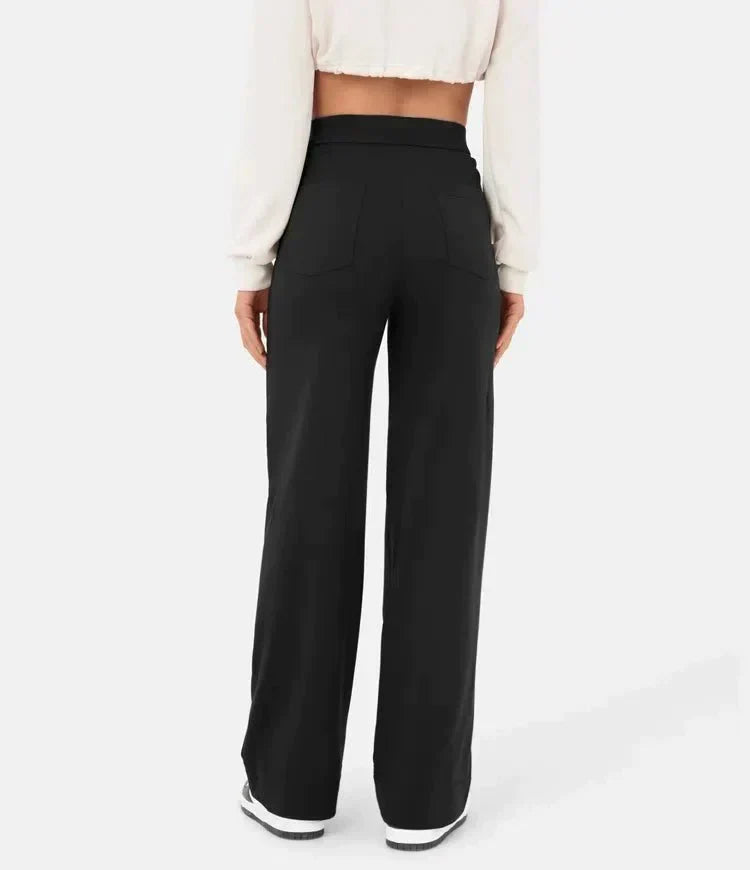 Women's Stretch Tailored Pants – High Waist Straight Leg Everyday Trousers