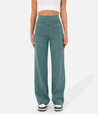 Women's Stretch Tailored Pants – High Waist Straight Leg Everyday Trousers
