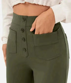 Women's Stretch Pull-On Pants – High Waist Elastic Waist Casual Trousers