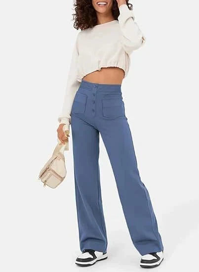 Women's Stretch Pull-On Pants – High Waist Elastic Waist Casual Trousers