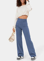 Women's Stretch Tailored Pants – High Waist Straight Leg Everyday Trousers