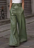 Women's Leather Look Pants – High Rise Moto Pants