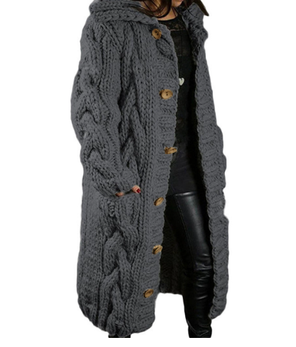 Women's Relaxed Chunky Cardigan – Long Sleeve Winter Cardigan