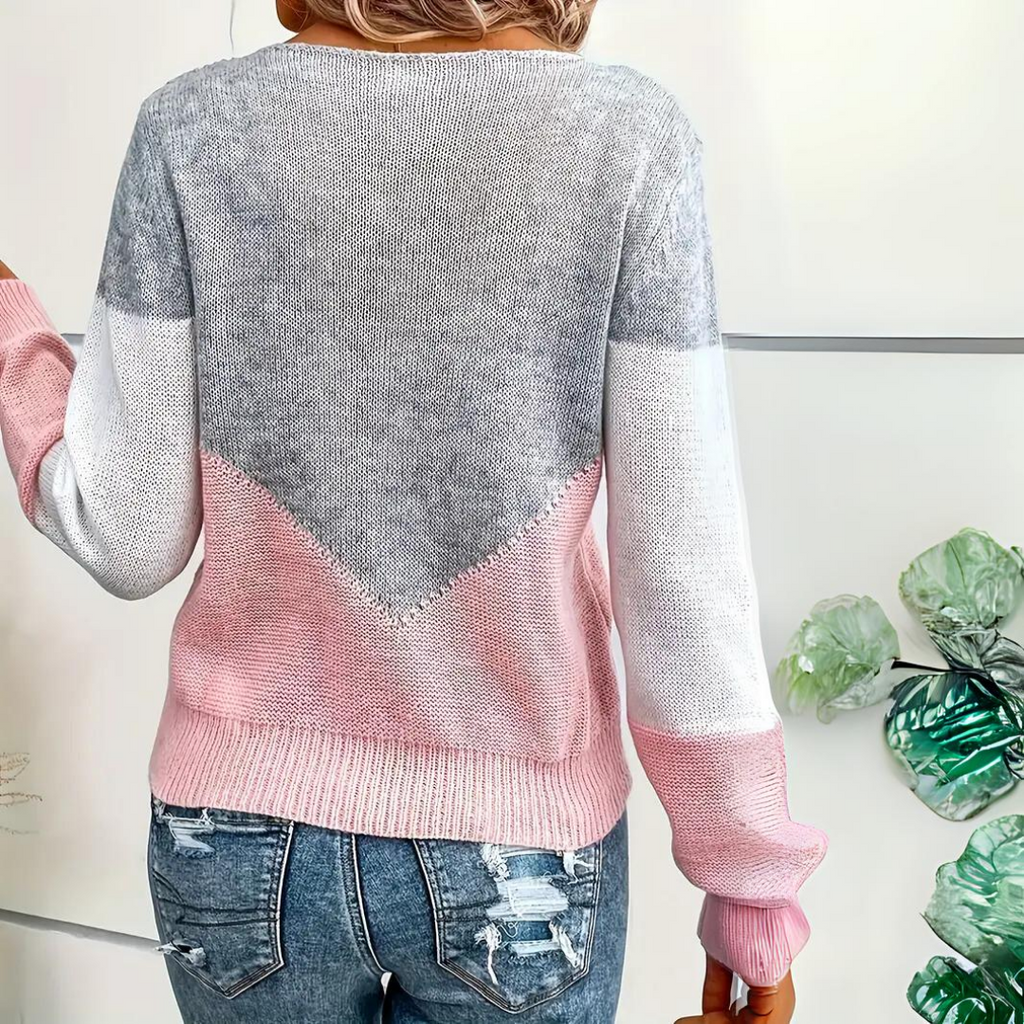 Women's Casual Autumn Sweater – Relaxed Long Sleeve Knit Sweater