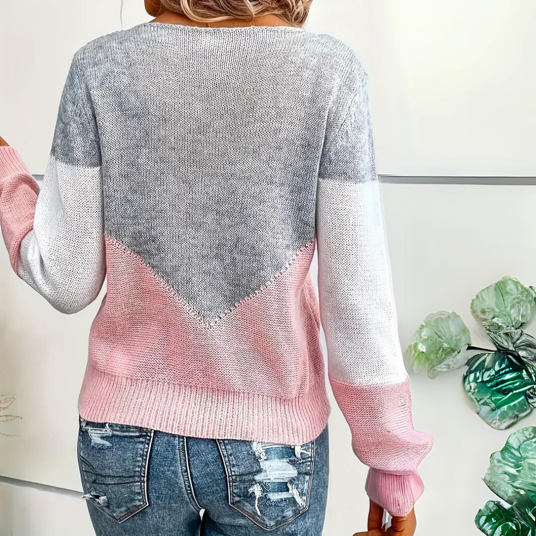 Women's Casual Autumn Sweater – Relaxed Long Sleeve Knit Sweater