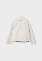 Women's Wool Blend Overcoat – Double-Breasted Winter Coat