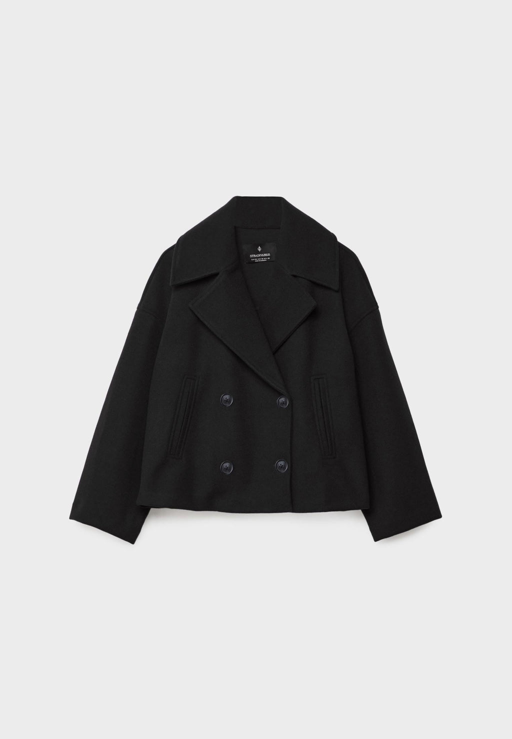 Women's Wool Blend Overcoat – Double-Breasted Winter Coat