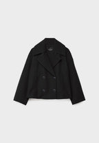 Women's Wool Blend Overcoat – Double-Breasted Winter Coat