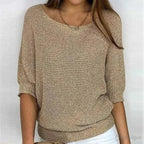 Women's Cross Knit Winter Sweater – Relaxed Long Sleeve Sweater