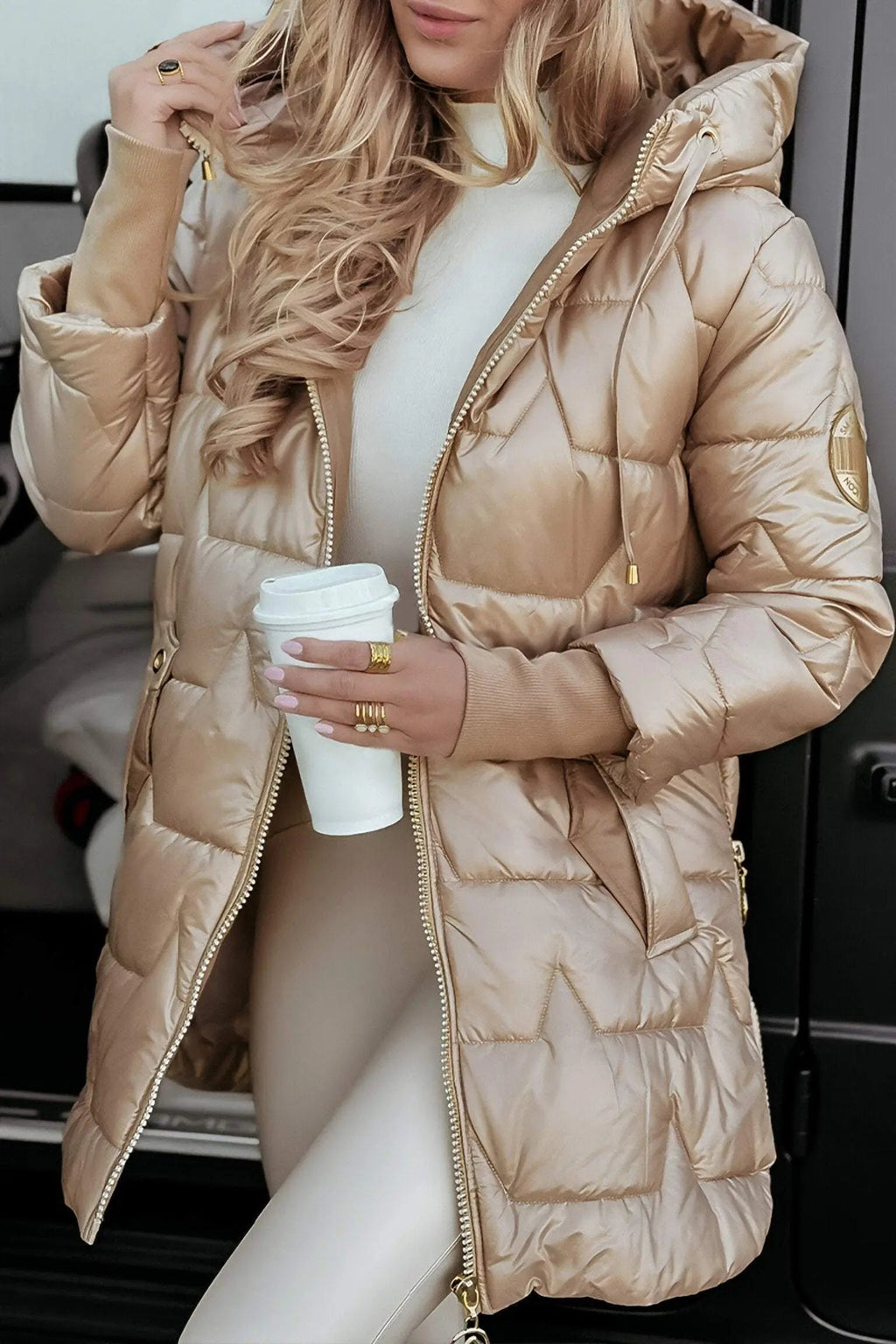 Women's Hooded Puffer Jacket – Cotton Winter Coat