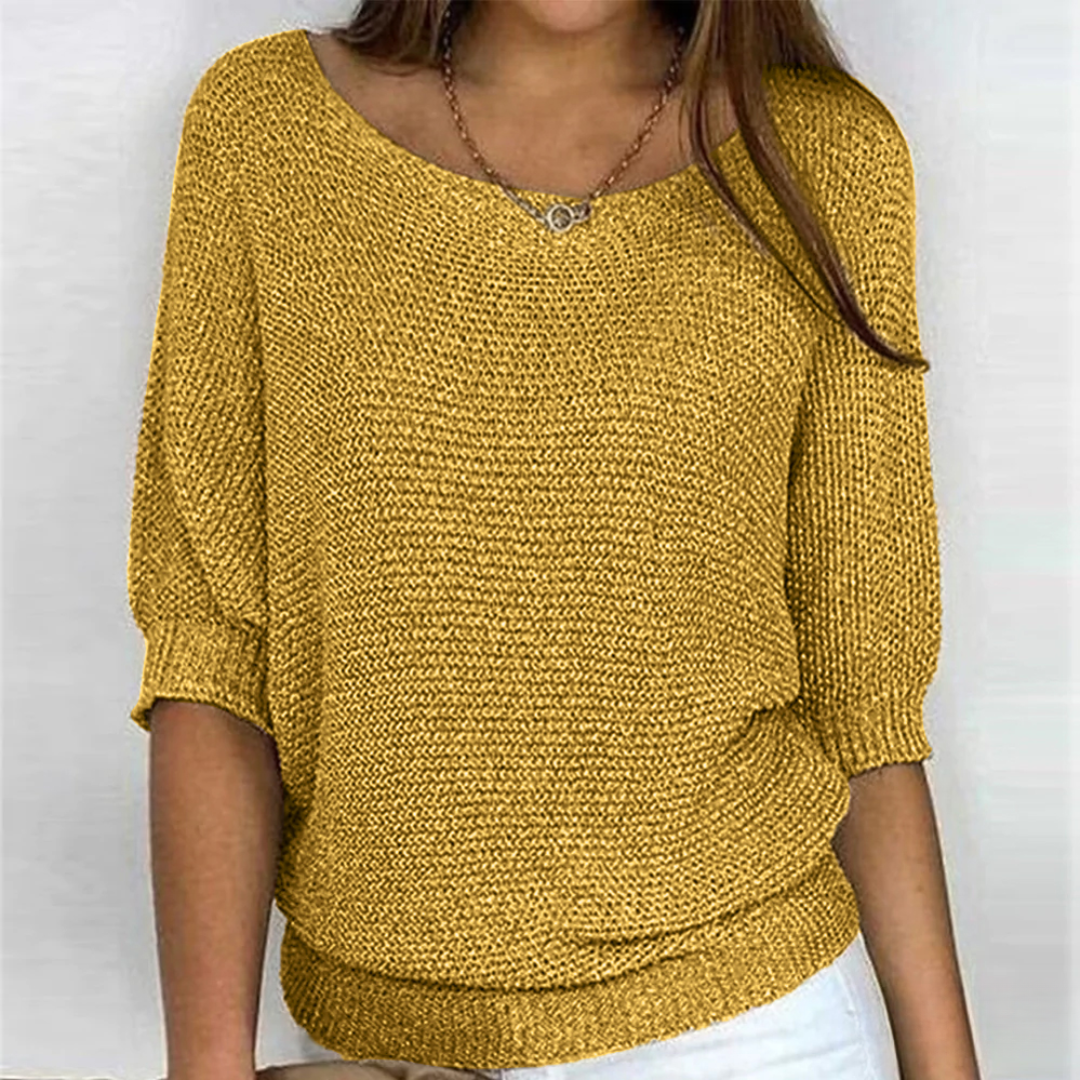 Women's Cross Knit Winter Sweater – Relaxed Long Sleeve Sweater