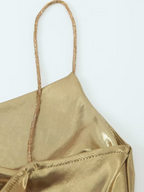 Alanah | Metallic Open Back Mini Dress with pockets