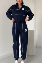 Women's Quarter Zip Tracksuit – Relaxed Jogger Lounge Set