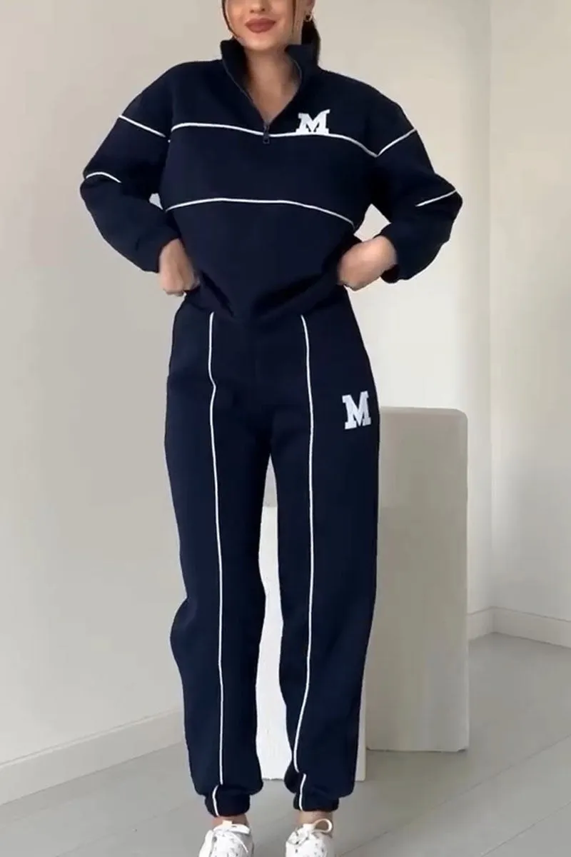 Women's Quarter Zip Tracksuit – Relaxed Jogger Lounge Set