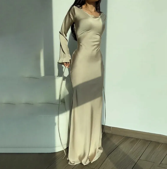 Women's Tailored Long Sleeve Dress – Fitted Day-to-Evening Occasion Dress