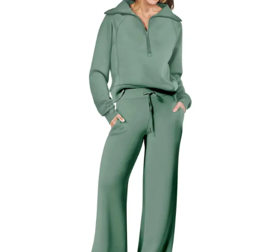 Women's Soft Knit Lounge Set – Relaxed Matching Two-Piece Outfit