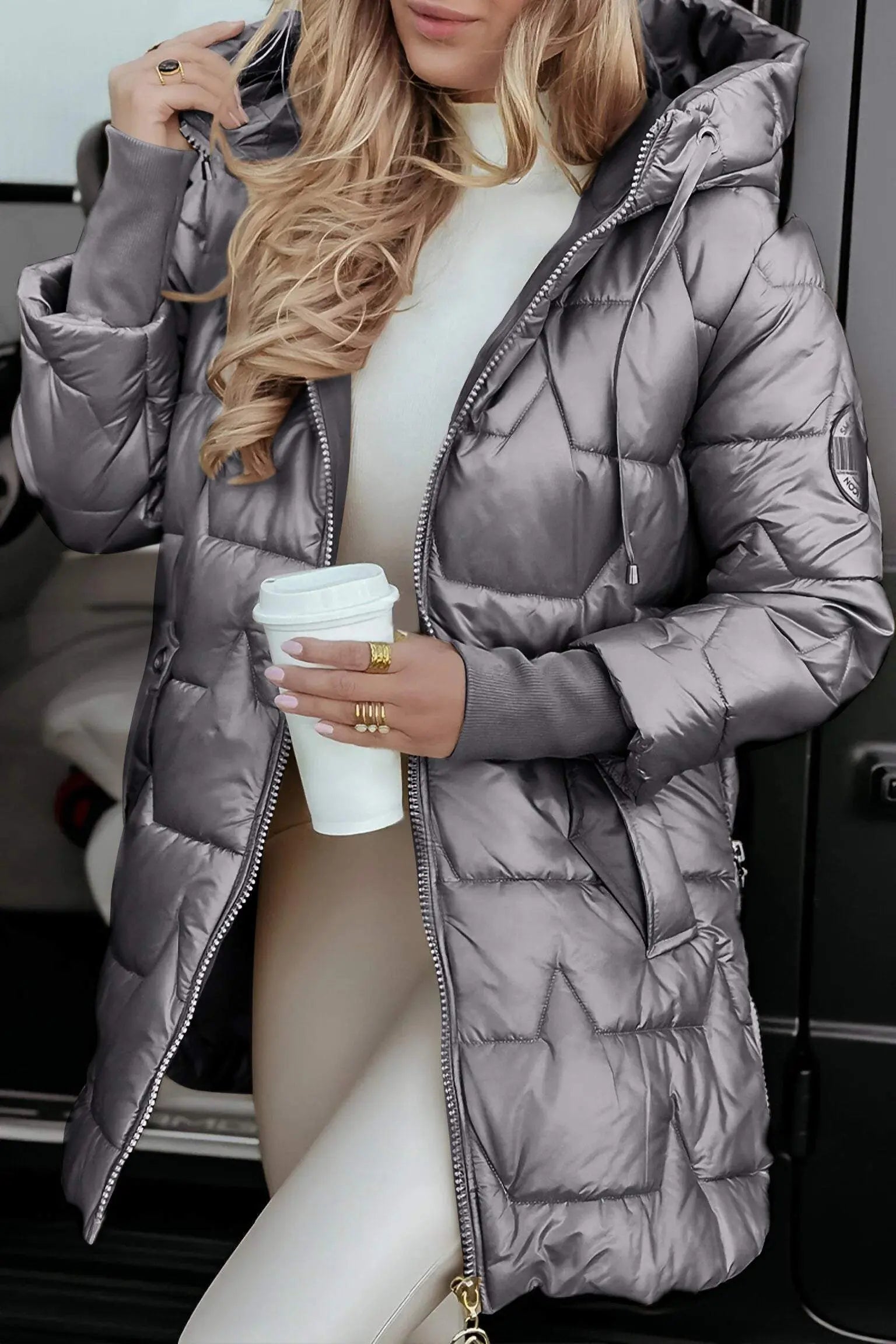Women's Hooded Puffer Jacket – Cotton Winter Coat