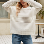 Women's Relaxed Pullover Sweater – Slouchy Knit Sweater