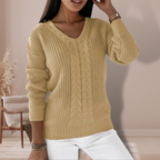 Women's Relaxed Knit Sweater – Classic Long Sleeve Winter Sweater