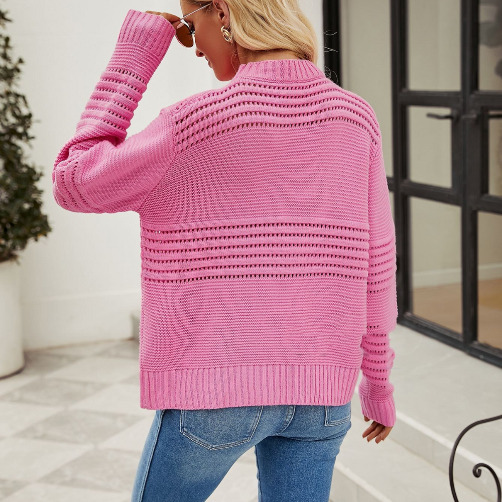 Women's Relaxed Pullover Sweater – Slouchy Knit Sweater