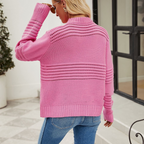 Women's Relaxed Pullover Sweater – Slouchy Knit Sweater