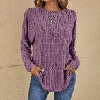 Women's Relaxed Oversized Winter Sweater – Long Sleeve Knit Sweater