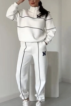 Women's Quarter Zip Tracksuit – Relaxed Jogger Lounge Set