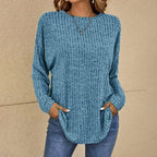 Women's Relaxed Oversized Winter Sweater – Long Sleeve Knit Sweater