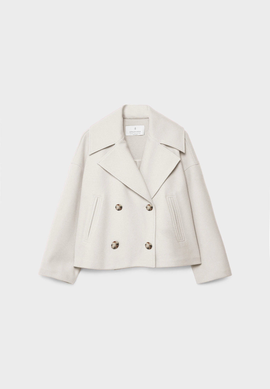 Women's Wool Blend Overcoat – Double-Breasted Winter Coat