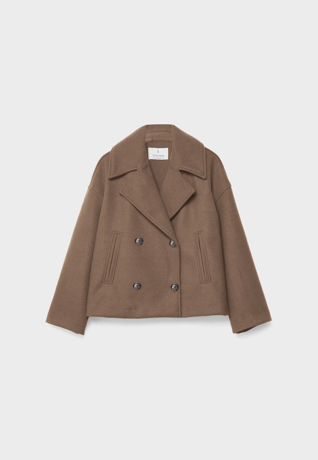 Women's Wool Blend Overcoat – Double-Breasted Winter Coat