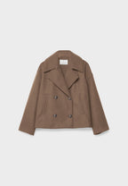 Women's Wool Blend Overcoat – Double-Breasted Winter Coat