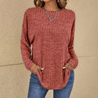 Women's Relaxed Oversized Winter Sweater – Long Sleeve Knit Sweater
