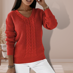 Women's Relaxed Knit Sweater – Classic Long Sleeve Winter Sweater