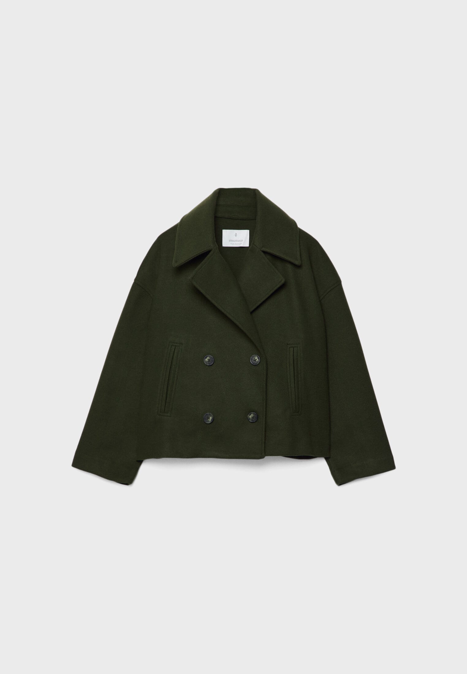 Women's Wool Blend Overcoat – Double-Breasted Winter Coat
